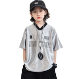 男童速干衣t恤夏季新款儿童短袖上衣中大童运动训练服透气潮，童装T恤，摩比熊