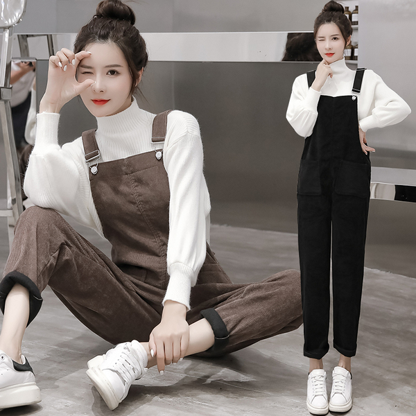 小個子春秋孕婦背帶褲