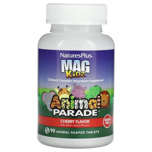 美国Nature's Plus儿童镁天然浆果咀嚼90片Animal Parade MagKidz