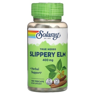 美国Solaray滑榆树内皮萃取红榆树皮400mg100粒胶囊Slippery Elm