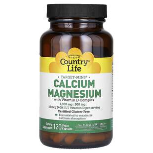 美国Country Life复合钙镁维生素D全素胶囊 CALCIUM MAGNESIUM Vd