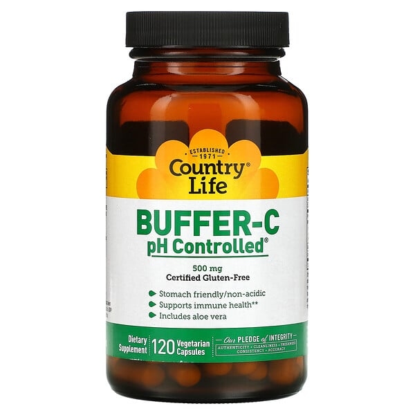 美国Country Life缓冲维生素C胶囊500mg 120粒PH可控配方BUFFER-C