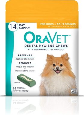 现货美国Oravet Merial牙齿咀嚼片减少牙菌斑牙结石口臭双重清洁