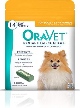 现货美国Oravet Merial牙齿咀嚼片减少牙菌斑牙结石口臭双重清洁