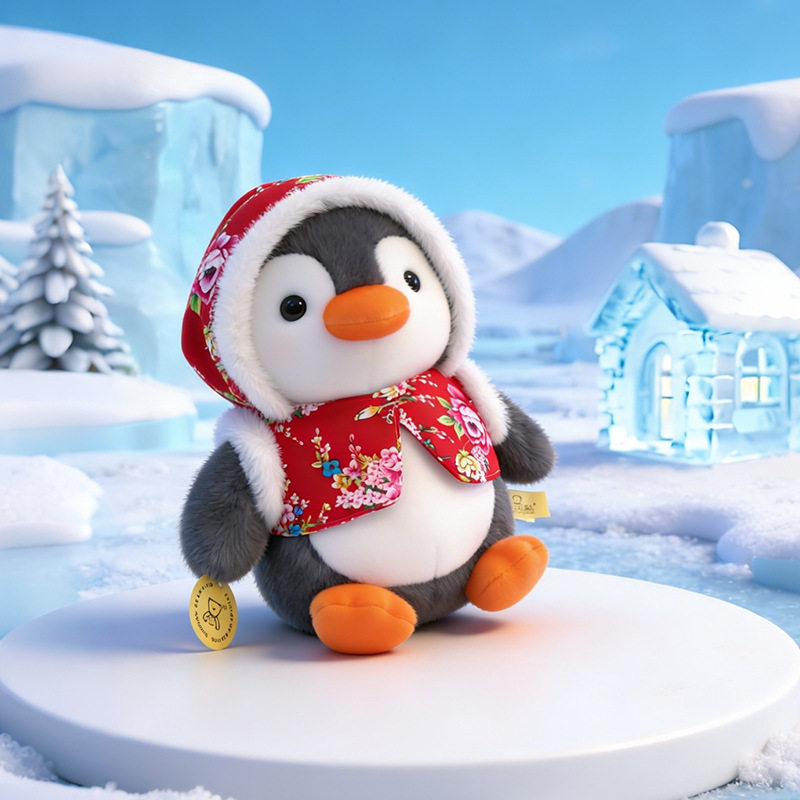 花袄小企鹅公仔新年冬季哈尔滨企鹅玩偶毛绒玩具冰雪世界纪念礼物,玩具/童车/益智/积木/模型,毛绒/玩偶/公仔/布艺类玩具,淘宝优惠券,粉丝福利购,淘宝优惠卷
