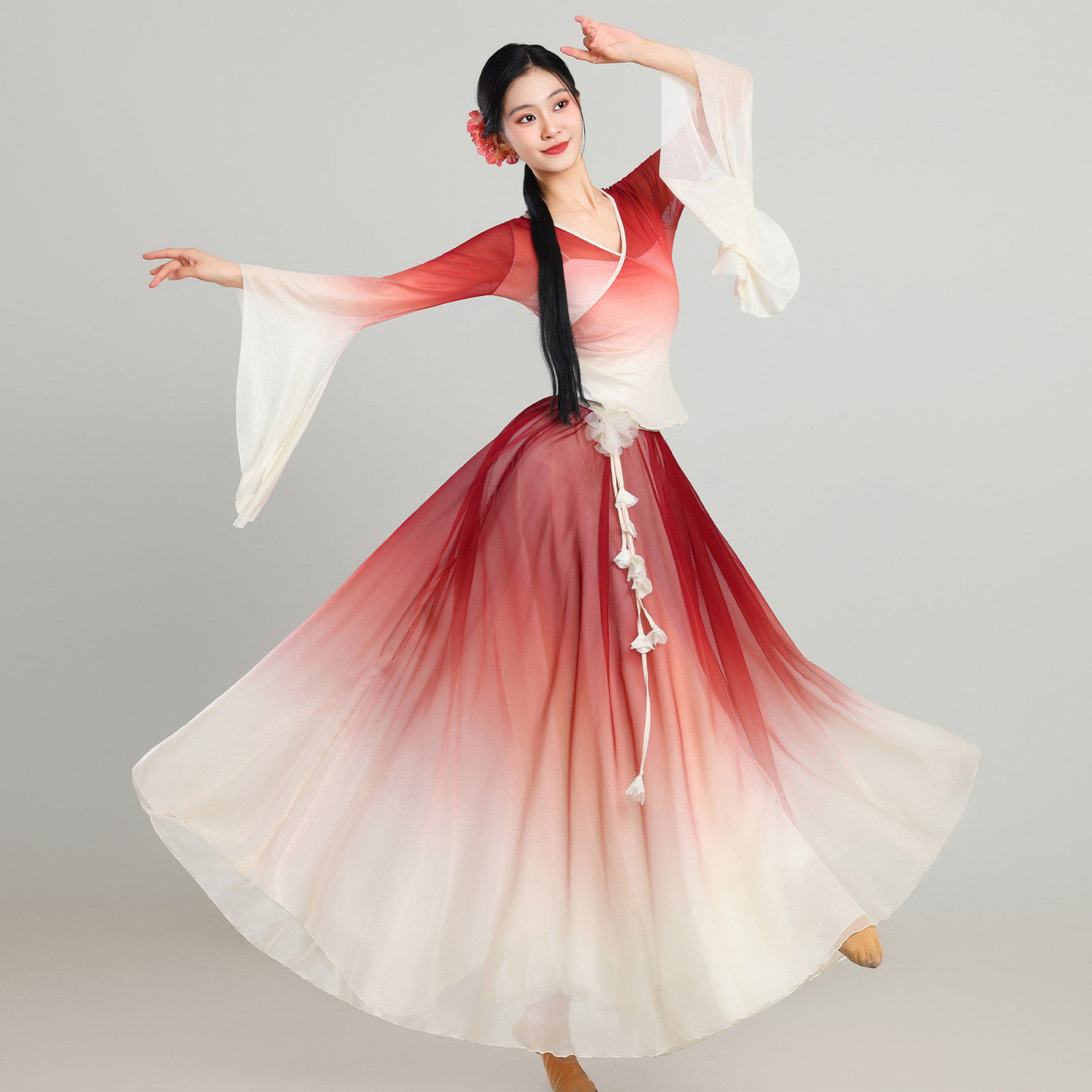 古典舞服装演出服裙裤日常纱衣女飘逸练功服仙气中国舞舞蹈服成人