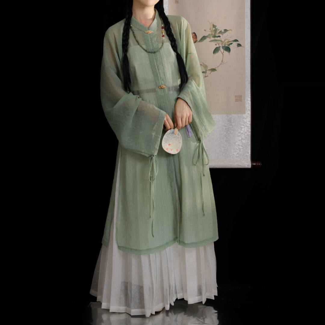 一子棠 新中式明制立领对襟汉服女天丝薄款透气日常春夏宽松外套