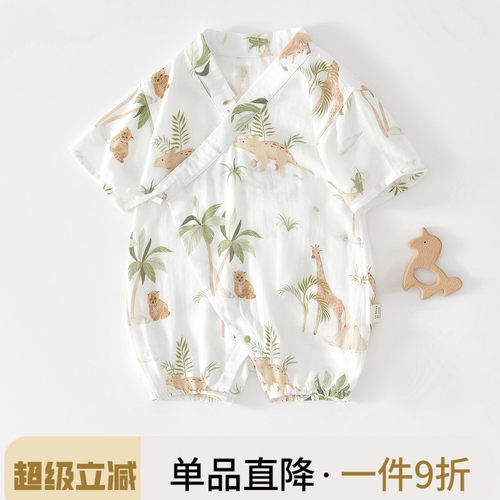 新生婴儿衣服夏季薄款透气连体衣