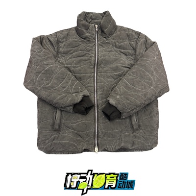 Nike/耐克做旧满印篮球LOGO男子运动休闲立领棉服夹克FB7102-010
