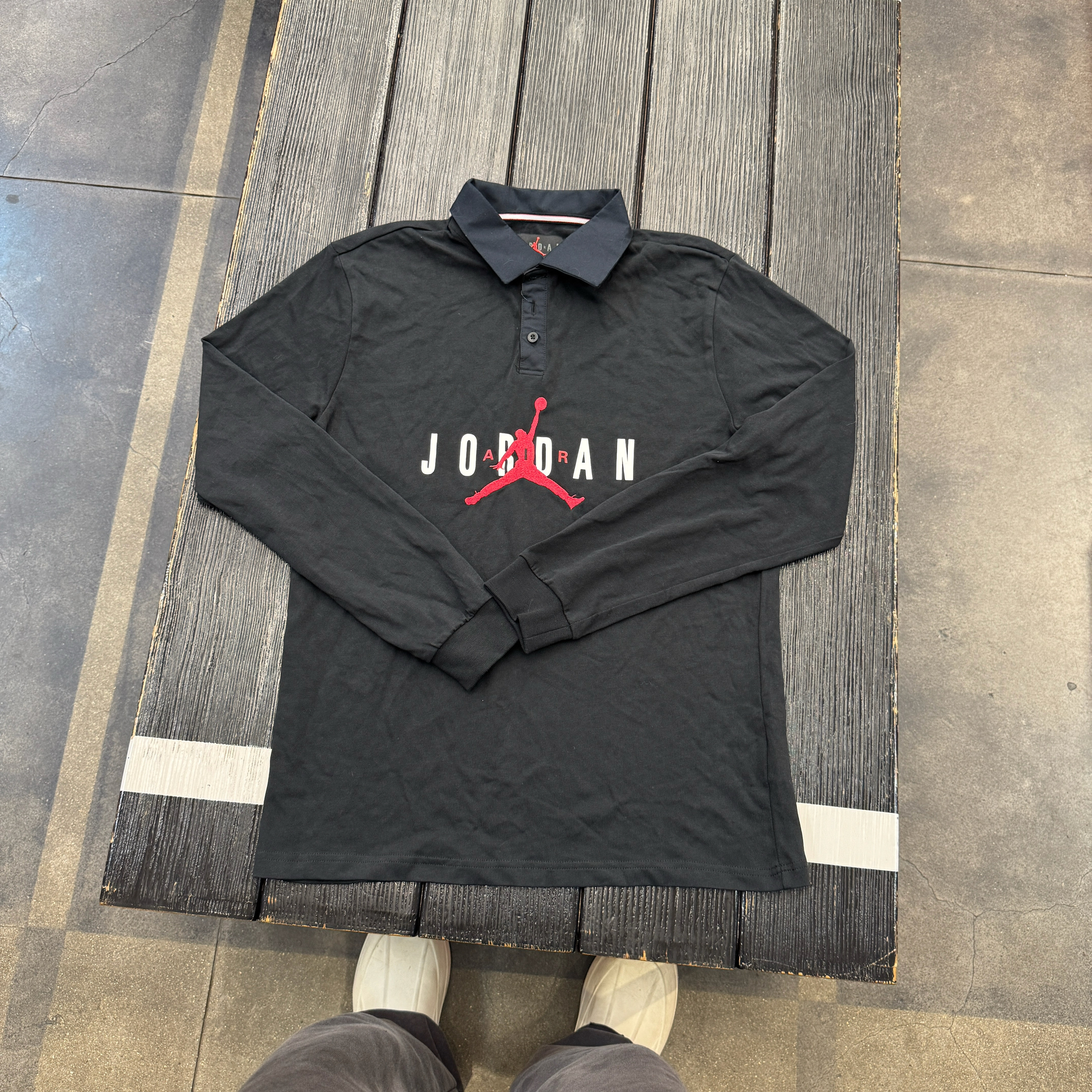 正品Nike/耐克 Air Jordan男子翻领POLO衫长袖卫衣T恤 DV7655-010