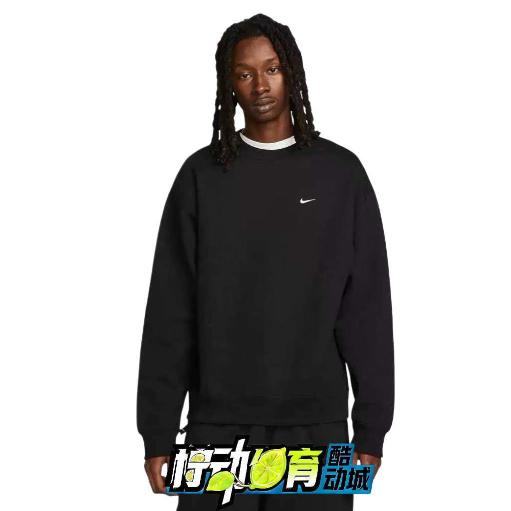 正品NIKE SOLO LOGO刺绣简约复古保暖运动海外加绒卫衣DX1362-010