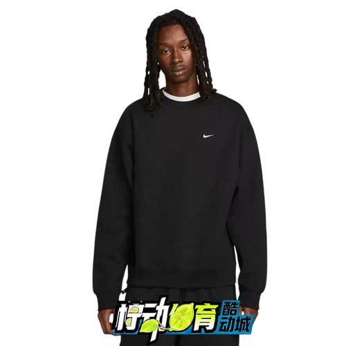 正品NIKE SOLO LOGO刺绣简约复古保暖运动海外加绒卫衣DX1362-010