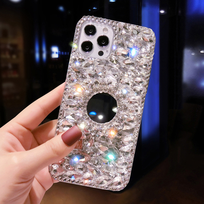 带支架镜子水钻手机壳新款爆闪壳