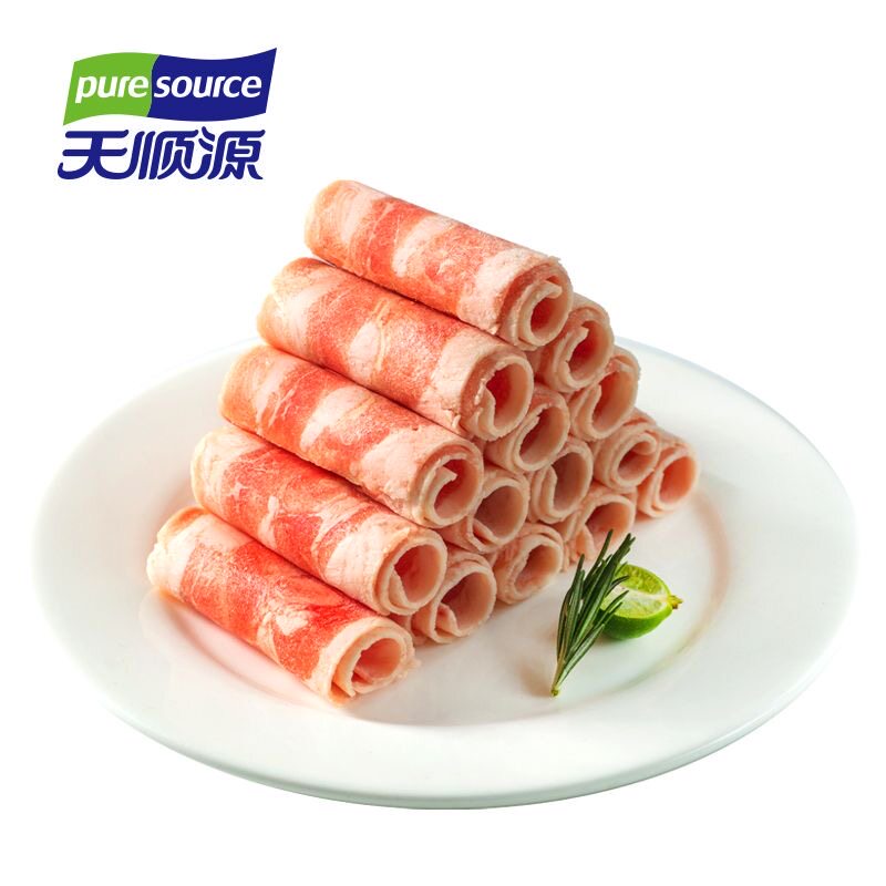 天顺源肥牛火锅食材清真牛肉卷冷冻火锅食材生牛肉片清真肥牛卷