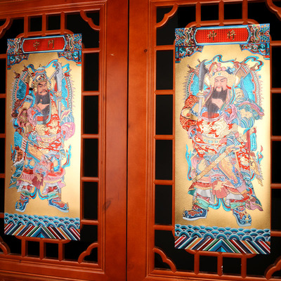 金色门神门贴2026过新年家用农村庭小院寺庙单门大门装饰霸气年画