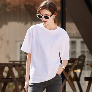 圆领宽松大版 t恤女夏季 .纯棉短袖 新疆棉纯色 雪欧尼粉丝专享
