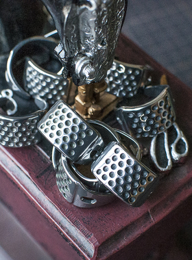 前羽 加厚高硬不锈钢顶针 戒环指环指套 手工皮具皮艺布艺十字绣