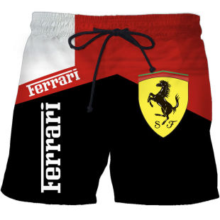 印花短裤 时尚 五分裤 2021新款 沙滩裤 3D数码 男士 炫酷车标系列图