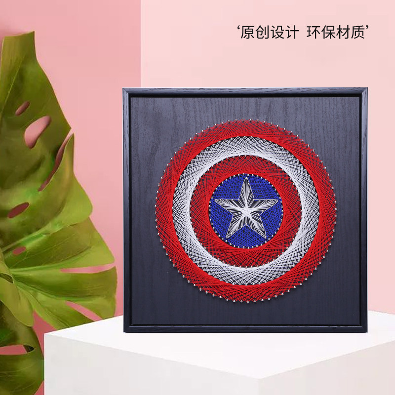 钉子绕线画漫威手工diy制作创意生日礼物送男友立体钉子画弦丝画