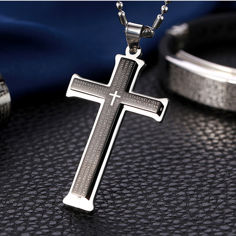 霸气十字架项链男士吊坠个性日韩版钛钢简约男生链子潮人挂件饰品|msdalam kategori Aksesori/Barang Kemas Fesyen, kalung - dari Buy2taobao.com untuk memberikan perkhidmatan ejen Taobao profesional membeli