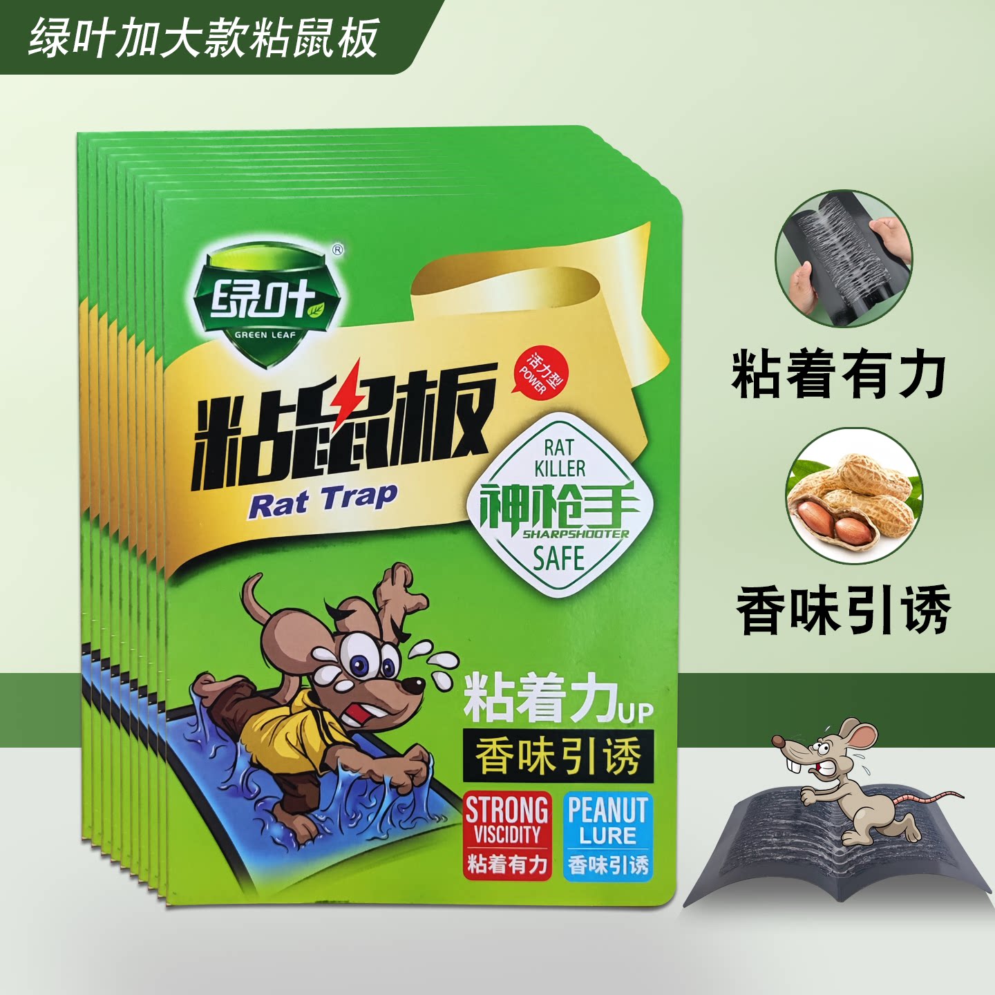绿叶粘鼠板花生香味引诱老鼠