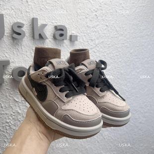 真皮儿童板鞋2025春秋新款女童运动鞋防滑男童鞋子潮牌街舞滑板鞋