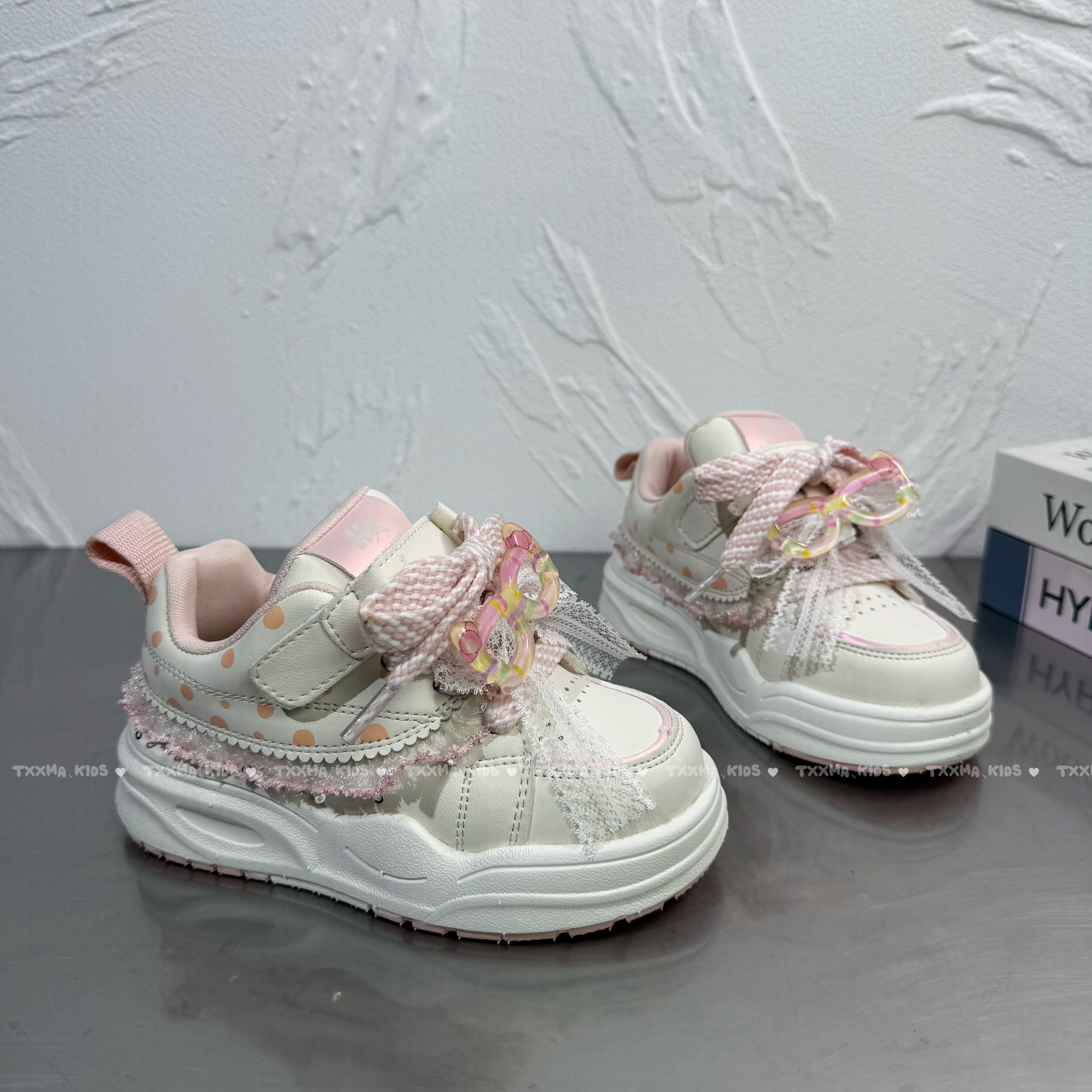女童新款软底防滑蝴蝶结小白鞋