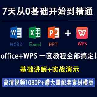ppt教程office/excel/wps/word高清成绩表文字文本简报零基础班会