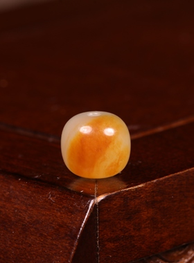 8mm老型珠新疆和田玉籽料黄沁珠子天然和田玉圆珠散珠手串配珠