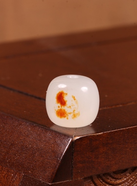 11mm老型珠新疆和田玉籽料红沁皮单珠散珠多宝手串手链配珠珠子