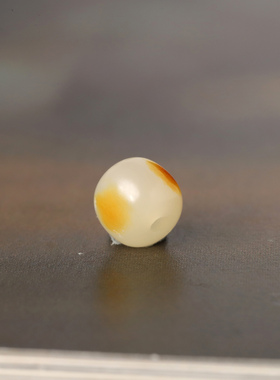 7mm红皮玉珠新疆和田玉籽料白玉籽料顶珠单珠散珠手串手链配饰