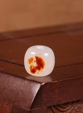 11mm老型珠新疆和田玉籽料红沁皮单珠散珠多宝手串手链配珠珠子