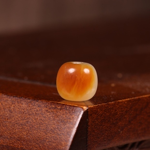 8mm老型珠黄沁正宗新疆和田玉籽料散珠多宝手串手持顶珠配珠