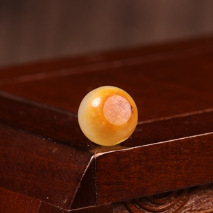 10mm黄沁圆珠新疆和田玉籽料单珠散珠手串手持顶珠配珠散珠手链