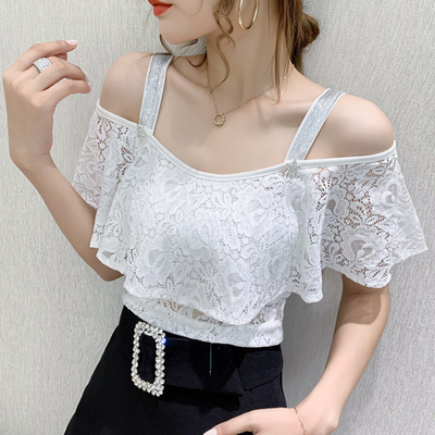 性感吊带蕾丝衫女短袖夏装