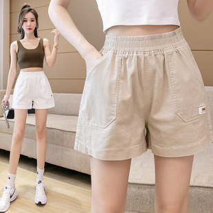 子减龄休闲裤 松紧腰宽松阔腿短裤 百搭显瘦直筒裤 2024新款 潮 女夏装
