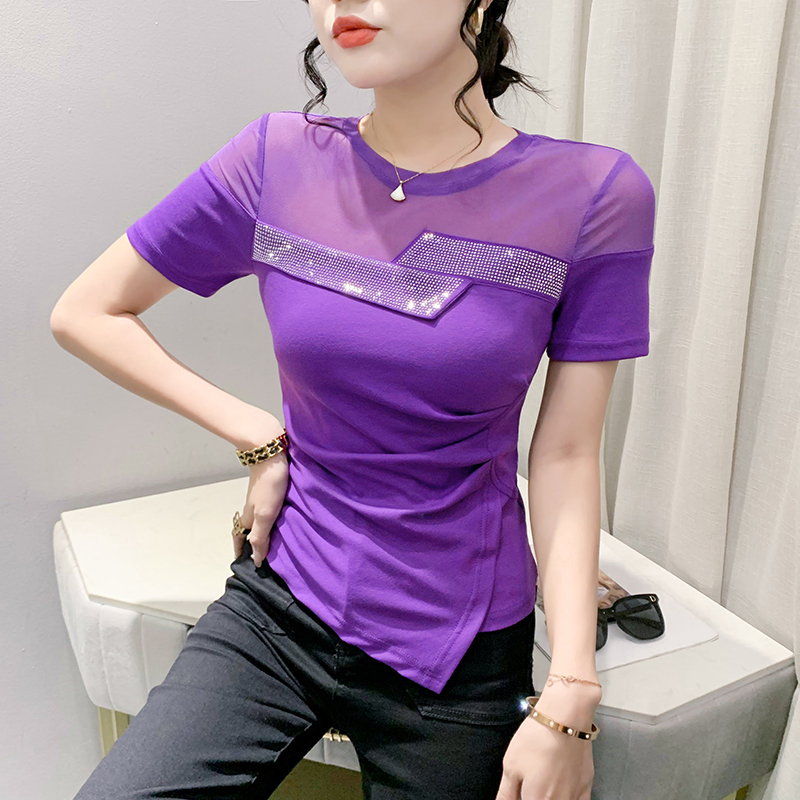 短袖通勤常规不对时尚则T恤女