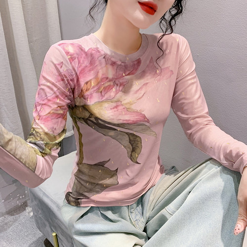长袖街头常规印花欧货减龄洋气