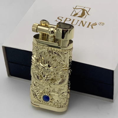 正品司派克打火机 浮雕砂轮创意个性充气朗声金属烟斗打火机