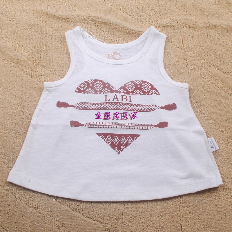 拉比童装波西背心女童宝宝婴儿童t恤无袖薄夏季柔软透气凉爽