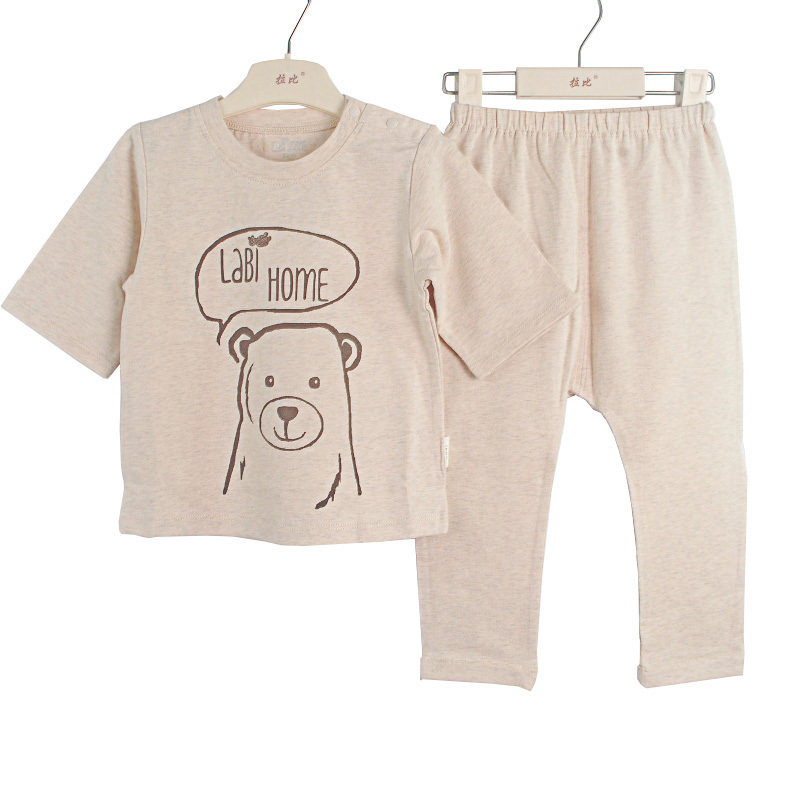 拉比童装lrgai20801肩开服套装男女儿童宝宝柔软居家轻薄透气新款