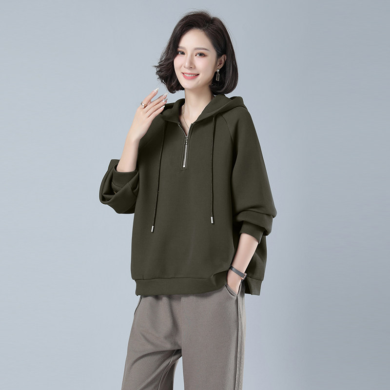 时尚宽松显瘦女装卫衣舒适百搭休闲上衣简约大气长袖外套,女装卫衣/绒衫,秋牧寒烟