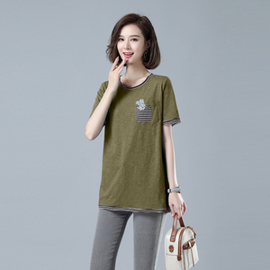 时尚宽松短袖T恤女夏季新款韩版百搭显瘦上衣学生休闲半袖打底衫图片