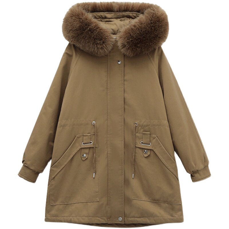 2020冬加绒加厚棉服保暖连帽派克服725款,女装棉衣/棉服,秋牧寒烟