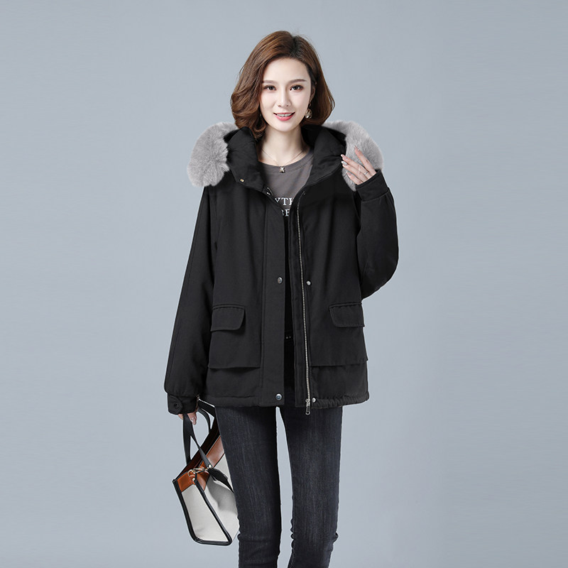 2020冬加绒加厚棉服保暖连帽派克服724款宽松,女装棉衣/棉服,秋牧寒烟