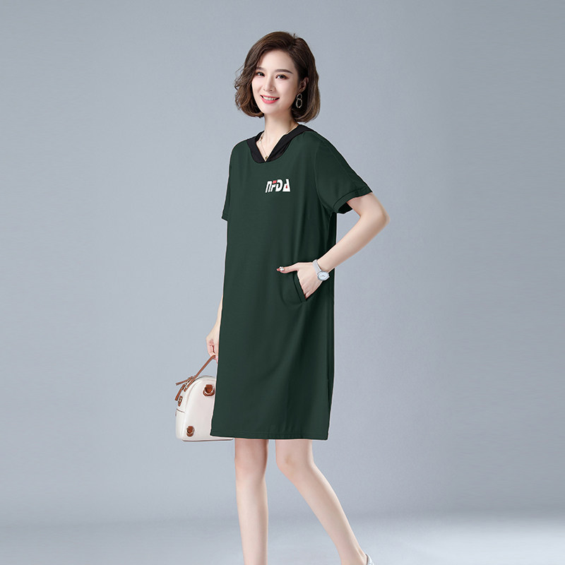 时尚宽松短袖连衣裙女夏季新款韩版显瘦休闲百搭学生裙子8208,女装连衣裙,秋牧寒烟