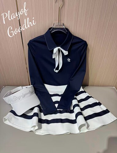 高尔夫服装女春款高尔夫长袖女韩版高尔夫套装女裙速干透气网球服