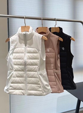 高尔夫服装女秋冬款羽绒轻薄高尔夫马甲背心防风高尔夫马甲女golf