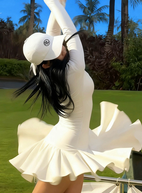 高尔夫服装韩版显瘦开花高尔夫女裙网球裙防走光运动裙高尔夫女装