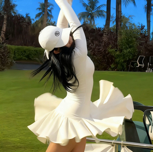 显瘦开花高尔夫女裙网球裙防走光运动裙高尔夫女装 高尔夫服装 韩版